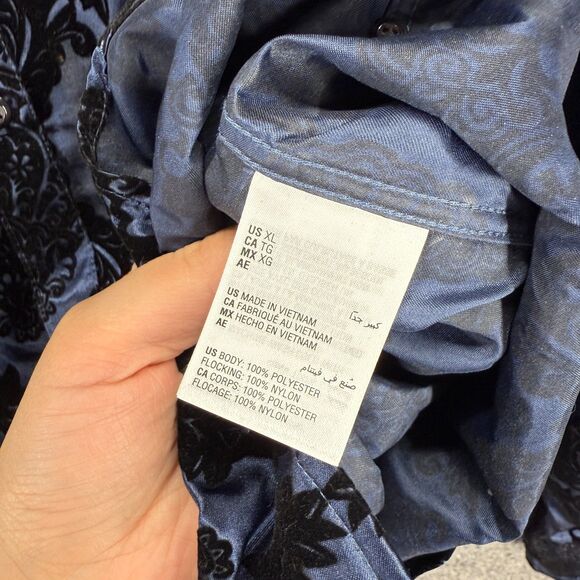 INC International Concepts Shirt XL Blue Geometric Button Up Long Sleeve - Picture 4 of 7